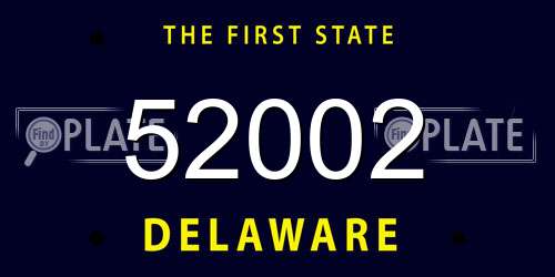 52002 Delaware License Plate