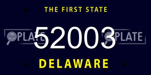 52003 Delaware License Plate