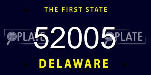 52005 Delaware License Plate