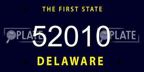 52010 Delaware License Plate