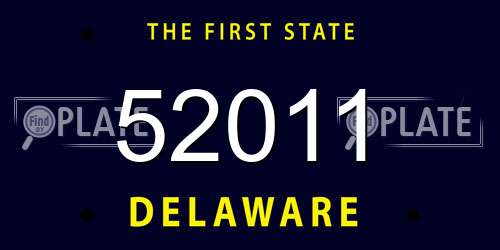 52011 Delaware License Plate
