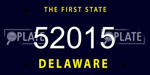 52015 Delaware License Plate