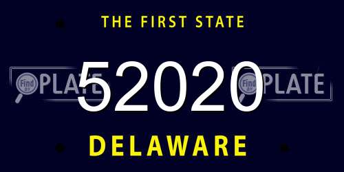 52020 Delaware License Plate