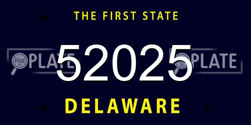 52025 Delaware License Plate