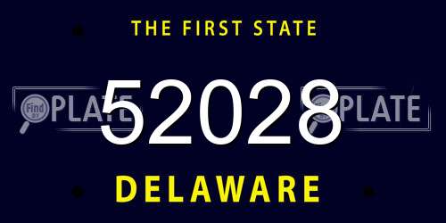 52028 Delaware License Plate