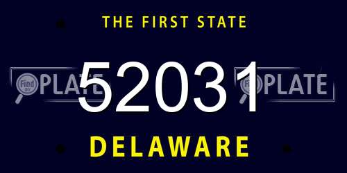 52031 Delaware License Plate
