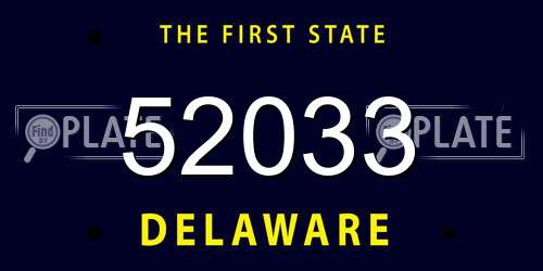 52033 Delaware License Plate