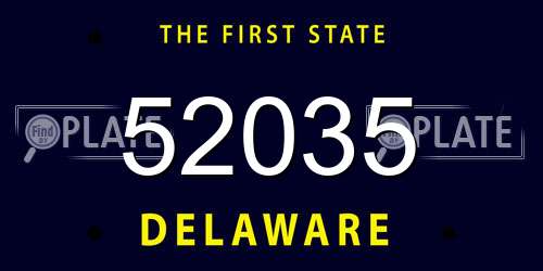 52035 Delaware License Plate
