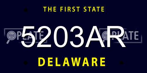 5203AR Delaware License Plate