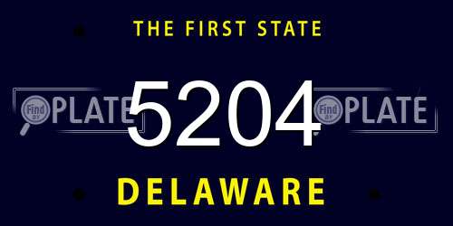 5204 Delaware License Plate