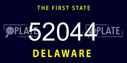 52044 Delaware License Plate
