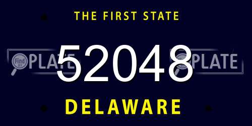 52048 Delaware License Plate