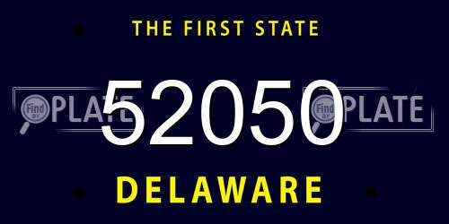 52050 Delaware License Plate