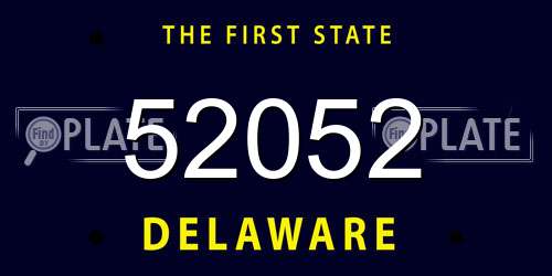 52052 Delaware License Plate