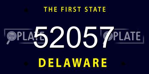 52057 Delaware License Plate