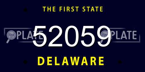 52059 Delaware License Plate