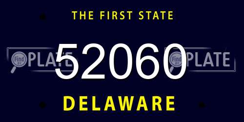 52060 Delaware License Plate