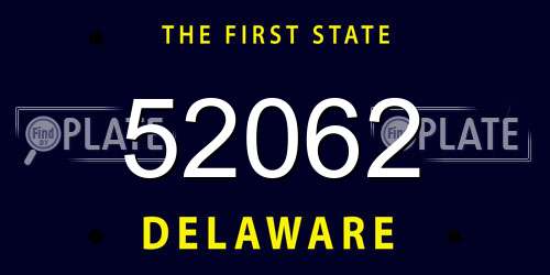 52062 Delaware License Plate
