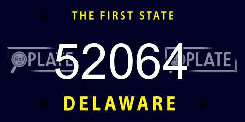 52064 Delaware License Plate