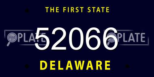 52066 Delaware License Plate