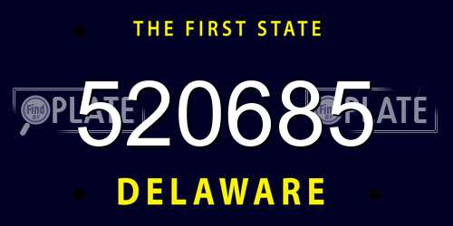 520685 Delaware License Plate