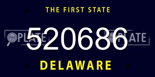 520686 Delaware License Plate