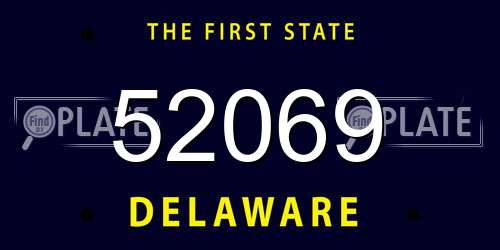 52069 Delaware License Plate
