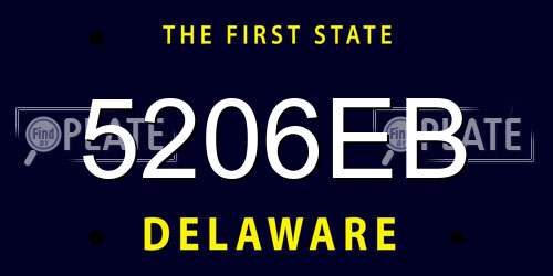 5206EB Delaware License Plate