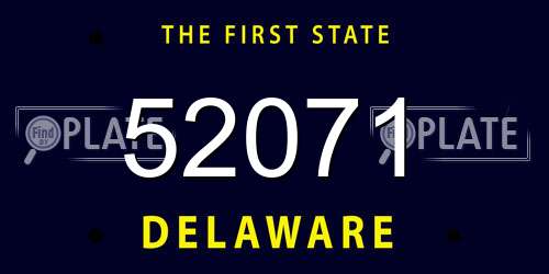 52071 Delaware License Plate