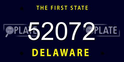52072 Delaware License Plate