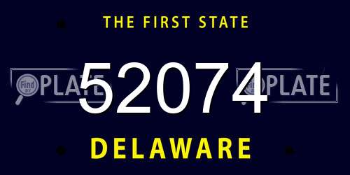 52074 Delaware License Plate