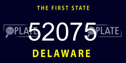 52075 Delaware License Plate