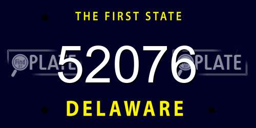 52076 Delaware License Plate