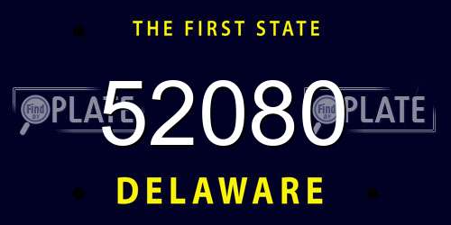 52080 Delaware License Plate