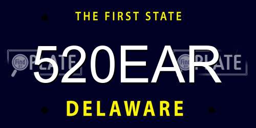 520EAR Delaware License Plate