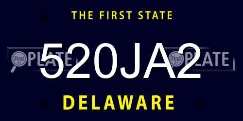 520JA2 Delaware License Plate