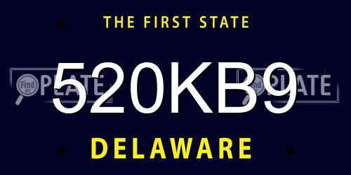 520KB9 Delaware License Plate