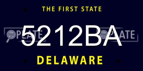 5212BA Delaware License Plate