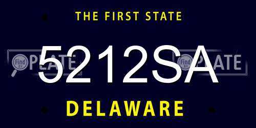 5212SA Delaware License Plate