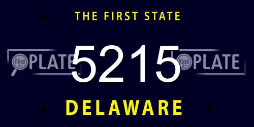 5215 Delaware License Plate
