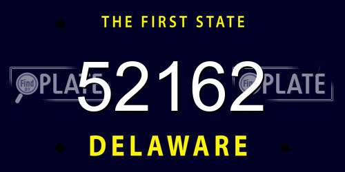 52162 Delaware License Plate