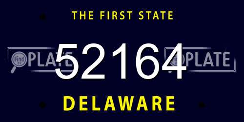 52164 Delaware License Plate