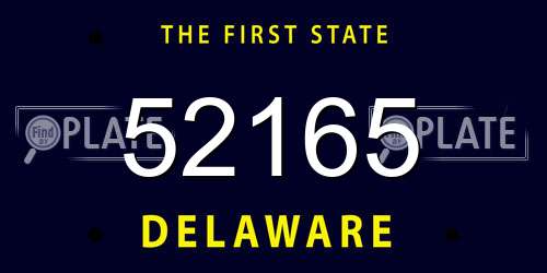 52165 Delaware License Plate