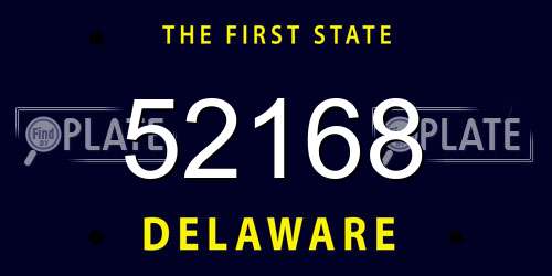 52168 Delaware License Plate