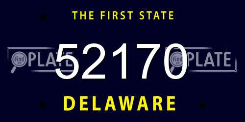52170 Delaware License Plate