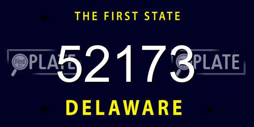 52173 Delaware License Plate