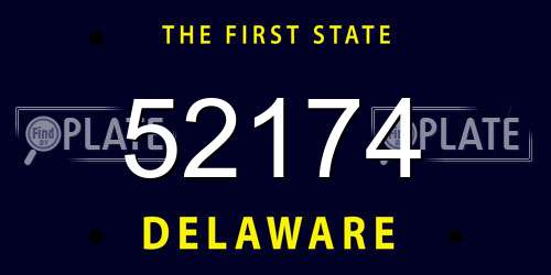 52174 Delaware License Plate