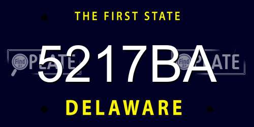 5217BA Delaware License Plate