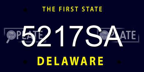 5217SA Delaware License Plate
