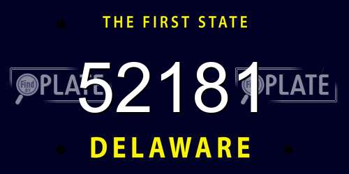 52181 Delaware License Plate